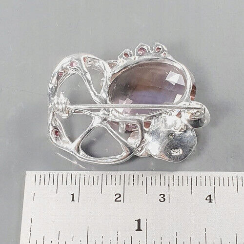 925 Artistic Brooch 24ct Aaa Ametrine Garnets