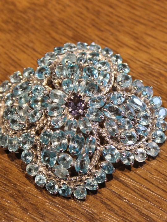 Pendant Brooch 830 Zirconia Tanzanite Certificate