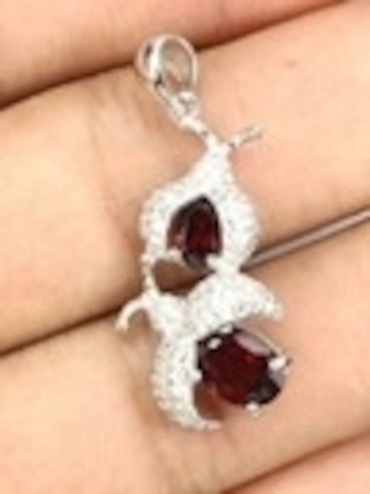 Silver Pendant Natural Garnets Beautiful Silver Pendant Natural Garnets Beautiful