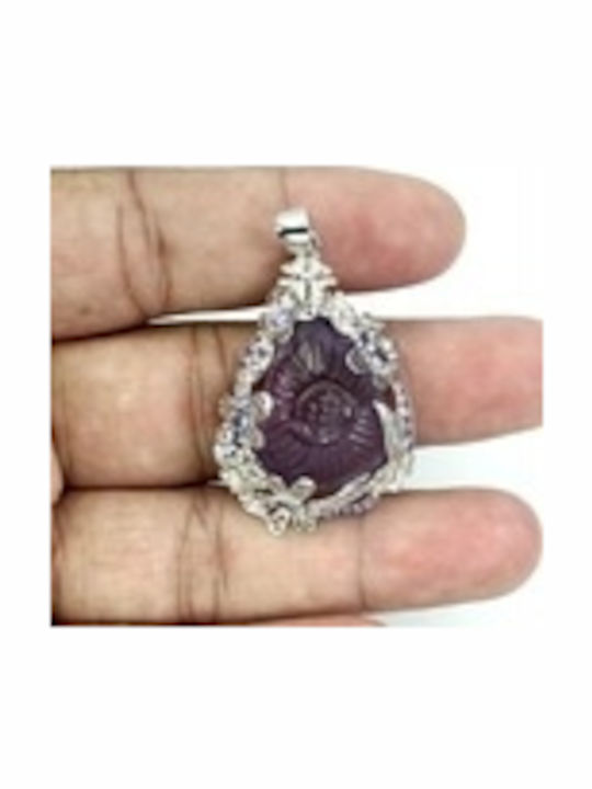 Silver Pendant Natural Amethyst Tanzanite