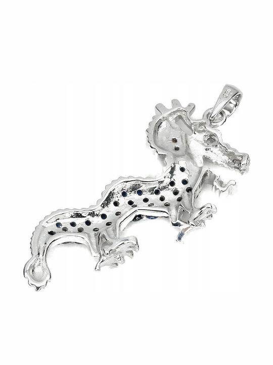 Songea Silber Anhänger Drache Natürliche Blaue Saphire