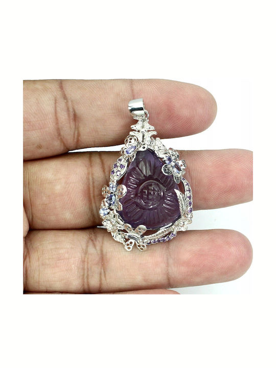 Silver Pendant Natural Amethyst Tanzanite
