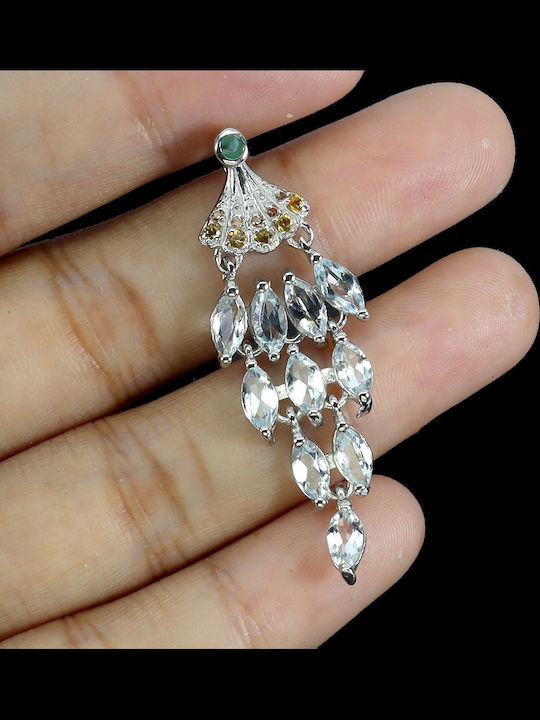 Pendant Natural Aquamarines Sapphires Songea Emerald 925 Pendant Natural Aquamarines Sapphires Songea Emerald 925