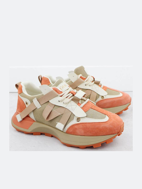 Γυναικεία Sneakers Beige And Orange