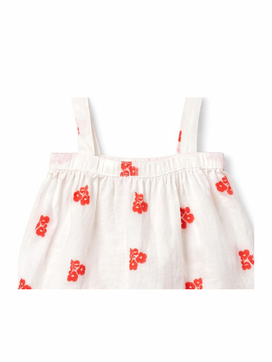 Top Pentru Copii Crop Top Fără Mâneci Ecru Colorekrou