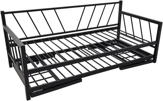 Remmie Καναπές Κρεβάτι Μονό για Στρώμα 90x190cm Μαύρο Remmie Καναπές Κρεβάτι Μονό για Στρώμα 90x190cm Μαύρο