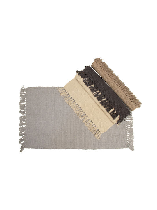 Viopros Riva Rug Rectangular Cotton with Fringes Sand