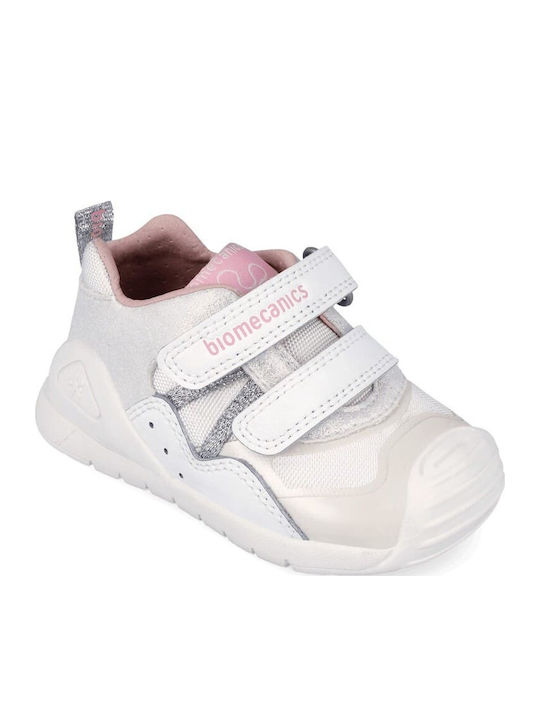 Παιδικά Sneakers Ανατομικά με Σκρατς Λευκά