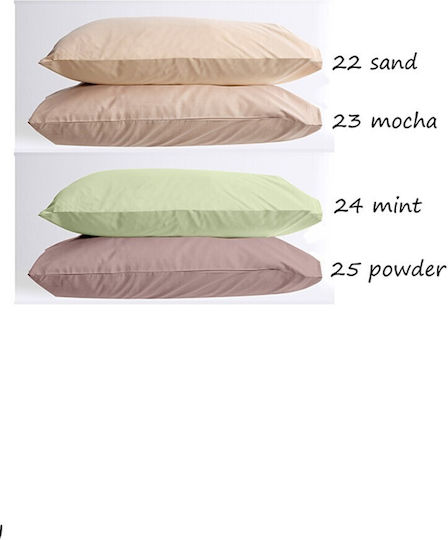 Sunshine Menta Сет Калъфки за Възглавници с корица за плик Прах 25 50x70см.