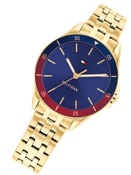 Tommy Hilfiger Men's Watch 30mm Battery with Gold Metal Bracelet Tommy Hilfiger Men's Watch 30mm Battery with Gold Metal Bracelet
