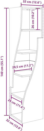 Office Storage Chipboard Cabinet White L32xW32xH140cm