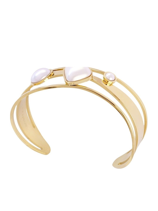 Anartxy Women's Leather Handcuff Bracelet with Pearls