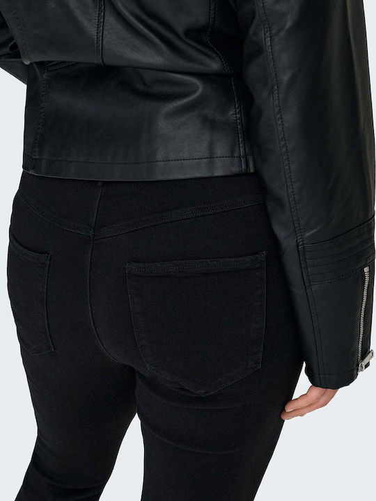 Blugi Damă Skinny Talie Înaltă Negru