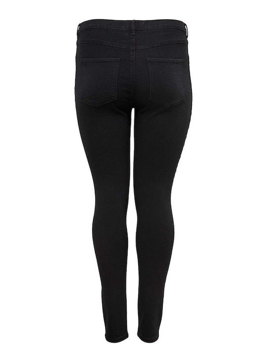 Blugi Damă Skinny Talie Înaltă Negru