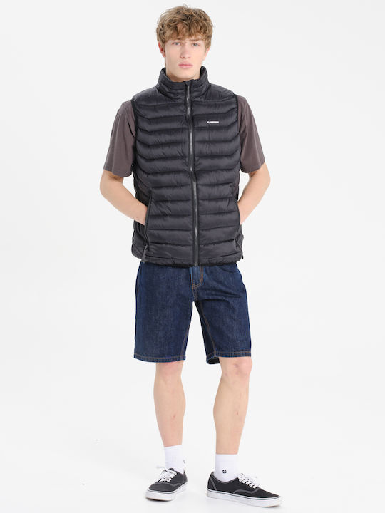 Ärmelloses Puffer Wasserdicht Schwarzes Herren Jacke 261.EM10.10-Schwarz