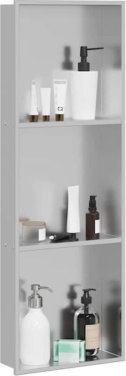 vidaXL Wall Mounted Bathroom Shelf Metallic 30x9.5x90cm Silver