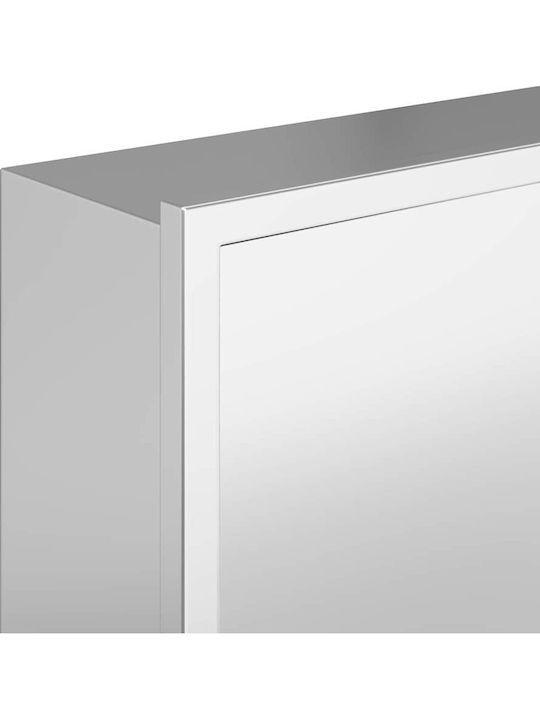 vidaXL Επιτοίχια Ραφιέρα Μπάνιου Μεταλλική 30x9.5x90cm Ασημί