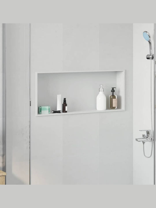 vidaXL Επιτοίχια Ραφιέρα Μπάνιου Μεταλλική 75x9.5x30cm Λευκή