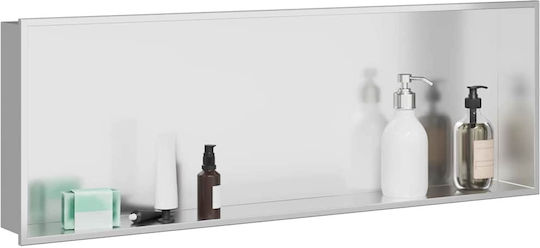 vidaXL Wall Mounted Bathroom Shelf Metallic 30x9.5x20cm Silver