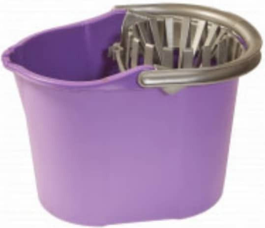 Mop Bucket with Squeezer and Wheels Plastic Capacity 20lt Purple