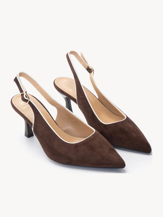 Ligglo Suede Μυτερές Γόβες με Λουράκι