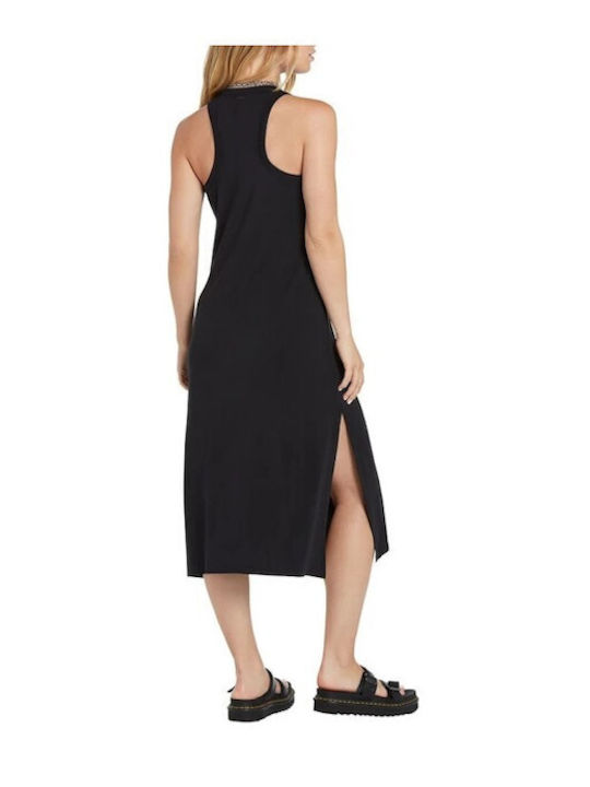 Stonelight Dress Summer Midi Dress with Tearing Black B1312615 BLK