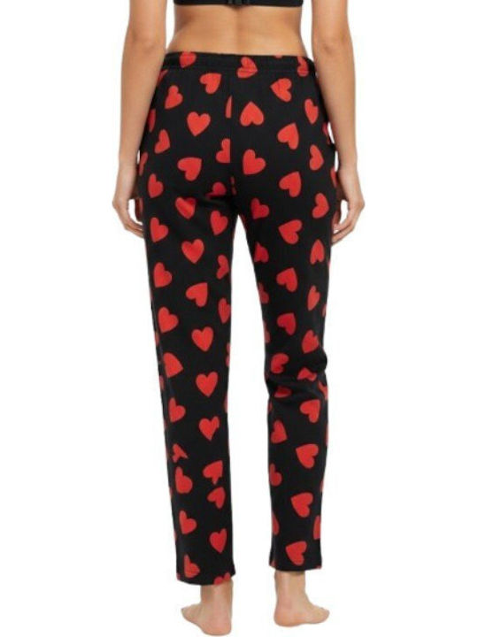 Soccus Pantaloni De Pijamale Dama De Iarnă Negru-Roșu