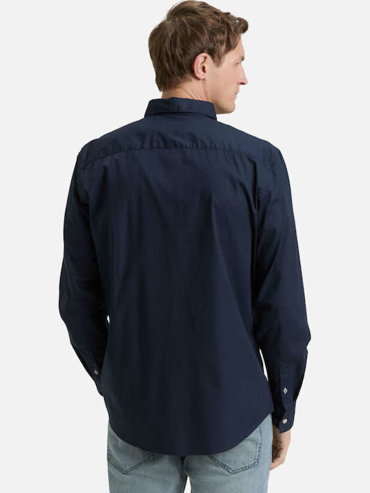 Tom Tailor Langärmeliges Denim Herrenhemd in Normale Passform Blau Tom Tailor Langärmeliges Denim Herrenhemd in Normale Passform Blau