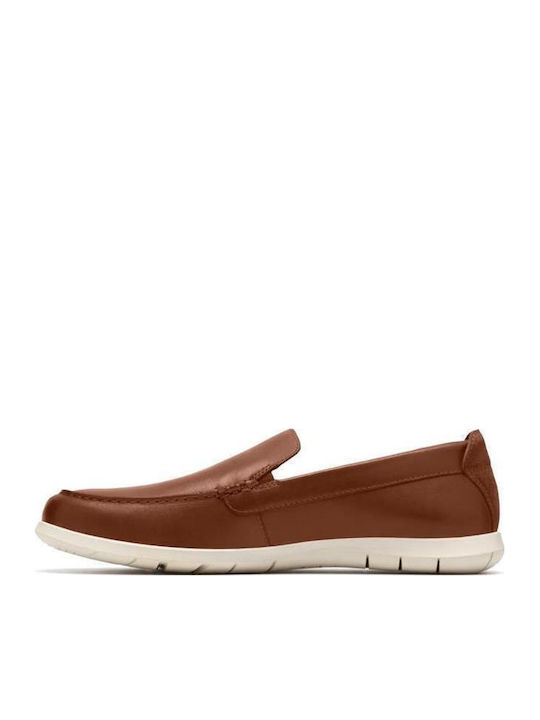 Flexway Step Leather Men's Moccasins in Tabac Brown Colour