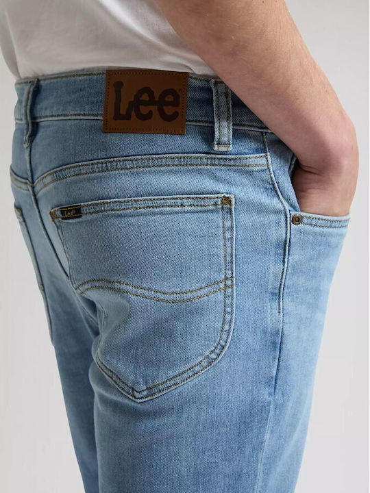 Ανδρικό Παντελόνι Τζιν Ελαστικό με Slim Straight Εφαρμογή Γαλάζιο