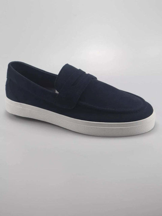 Suede Ανδρικά Loafers σε Μπλε Χρώμα