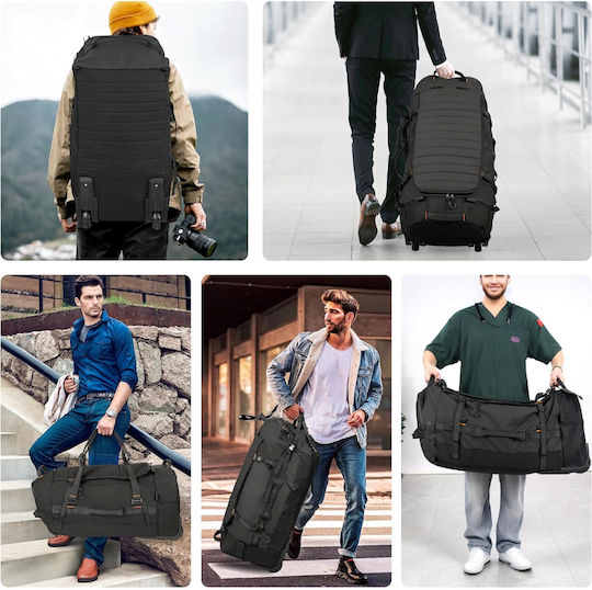Sak Voiaj Înapoi 86l Negru cu Roți Textil