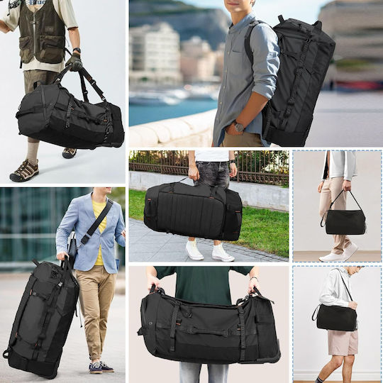 Sak Voiaj Înapoi 86l Negru cu Roți Textil