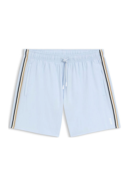 Iconic Men's Swimwear Shorts Light Blue Striped