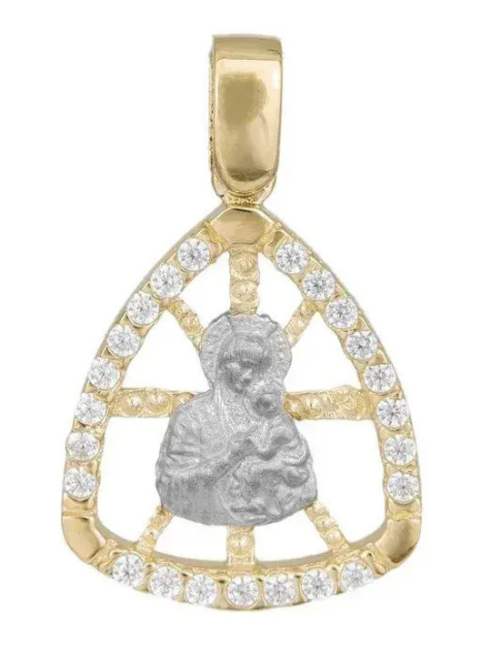 Pendant with Virgin Mary Gold 9K