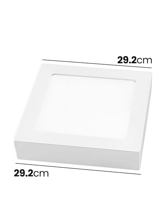 Avizar Square Led Panel 25w 29.2x29.2cm Low Consumption White
