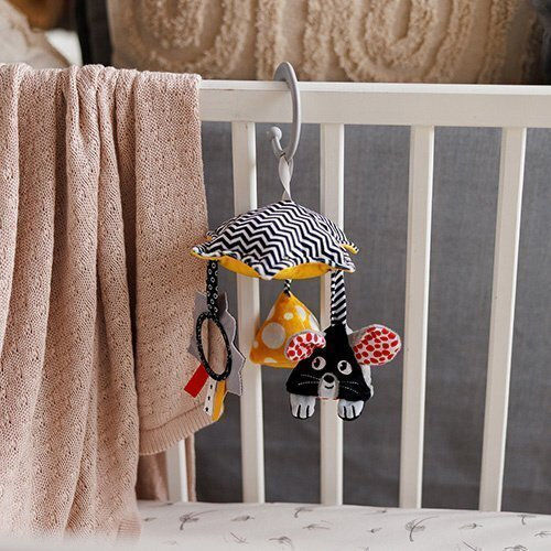 Babyono Hanging Baby Toys for Cot and Stroller with Teether Mouse for Newborns