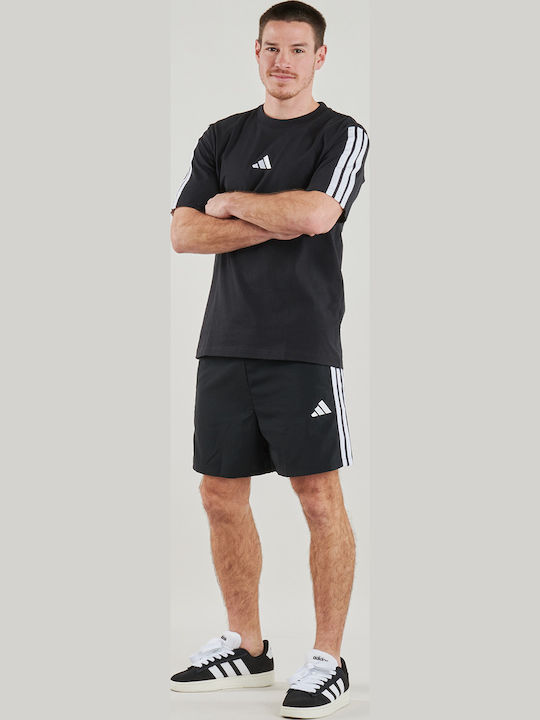 Essentials 3-stripes Αθλητικό T-shirt Μαύρο