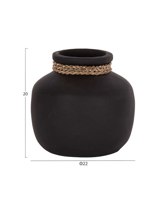 Freebox Dekorative Keramikvase Schwarz