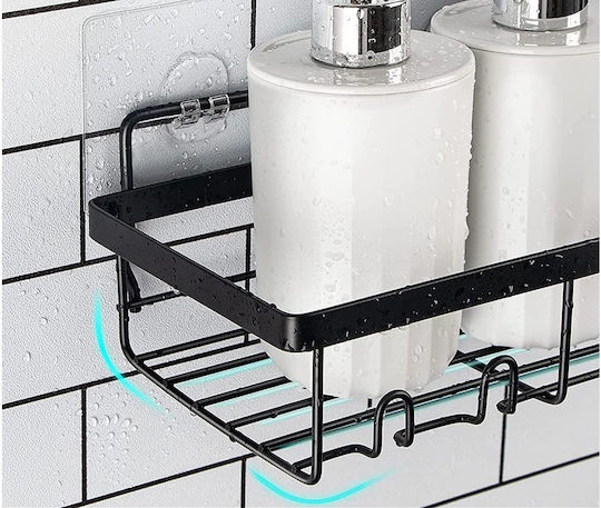 Verk Group Montat pe perete Raft Baie Metal 32x14x6cm Neagră