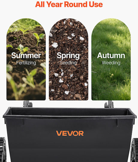 Vevor TCSBJ50LBSPZFPVX6001V0 Τροχήλατος Διανομέας Σπόρων / Λιπάσματος με Χωρητικότητα 22.6kg