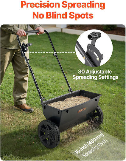 Vevor TCSBJ50LBSPZFPVX6001V0 Τροχήλατος Διανομέας Σπόρων / Λιπάσματος με Χωρητικότητα 22.6kg
