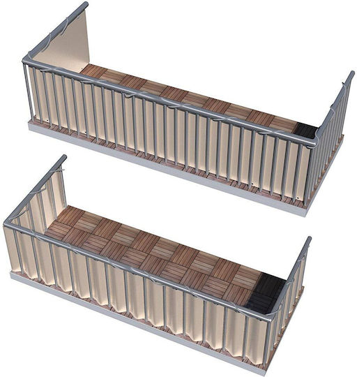 Bakaji Divider de Umbrire Bej cu Acoperire PVC 0.9x6m 450gr/m²