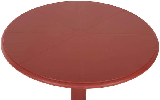 Table for Small Outdoor Spaces Made of Red Polypropylene 61x61x77cm