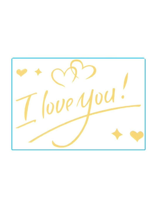 Sticker I Love You Alista Home Tematică Dragoste 21x29 Cm Auriu