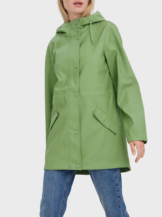 Kurz Damen Parka Jacke Grün