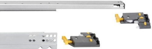 Ghid Sertar Ascuns Emuca Argintiu Cu Frână 100% Deschidere Clips 290mm