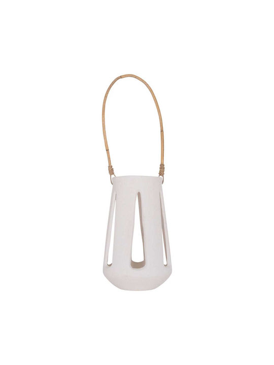 Freebox Rattan Tabletop Lantern White 10x10cm