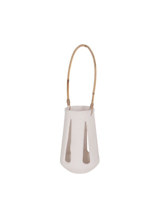 Freebox Rattan Tabletop Lantern White 10x10cm