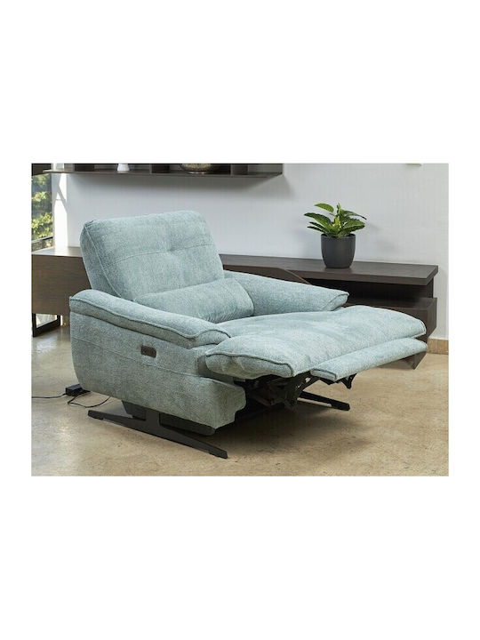 Sylia Πολυθρόνα Relax με Υποπόδιο Blue 110x105x100cm